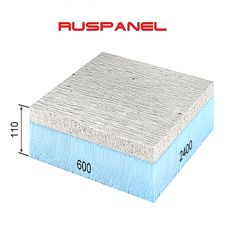 Сэндвич-панель СМЛ+XPS 2400х600х110 мм